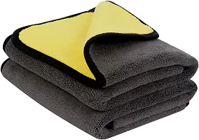 Euro Care Heavy Microfiber Cloth for Car Cleaning and Detailing, Double Sided, Extra Thick Plush Microfiber Towel Lint-Free, 800 GSM (Size 40cm x 40cm)/Pack of 1, Color: Yellow-thumb2