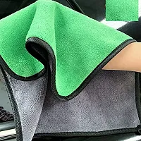 Auto Hub Heavy Microfiber Cloth for Car Cleaning and Detailing, Double Sided, Extra Thick Plush Microfiber Towel Lint-Free, 800 GSM (Size 40cm x 40cm)/Pack of 1, Color: Green-thumb4