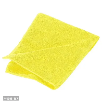 Auto Hub Microfiber Cleaning Cloths, 1 pcs 40x40 Cm 250GSM Yellow Highly Absorbent, Lint and Streak Free, Multi - Purpose Wash Cloth for Kitchen, Car, Window, Stainless Steel