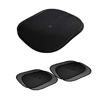 Auto Hub Polo Cross Black Cotton Fabric Car Window Sunshades with Vacuum Cups (Set of 4)-thumb2