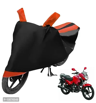 Auto Hub Hero Glamour Fi Bike Cover Waterproof Original / Glamour Fi Cover Waterproof / Glamour Fi bike Cover / Bike Cover Glamour Fi Waterproof / Glamour Fi Body Cover / Bike Body Cover Glamour Fi With Ultra Surface Body Protection (Black, Orange Look)