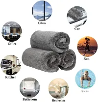 Auto Hub Heavy Microfiber Cloth for Car Cleaning and Detailing, Double Sided, Extra Thick Plush Microfiber Towel Lint-Free, 800 GSM (Size 40cm x 40cm)/Pack of 1, Color:- Grey-thumb1