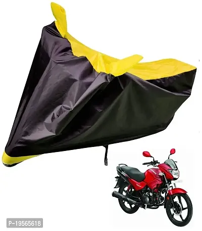 Auto Hub Hero Glamour Fi Bike Cover Waterproof Original / Glamour Fi Cover Waterproof / Glamour Fi bike Cover / Bike Cover Glamour Fi Waterproof / Glamour Fi Body Cover / Bike Body Cover Glamour Fi With Ultra Surface Body Protection (Black, Yellow Look)