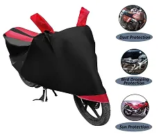 Euro Care Bike Cover Compatible with RC 200/RC 390, Water Resistant, Belt  Buckle, Mirror Pockets (Black, Red Look)-thumb3