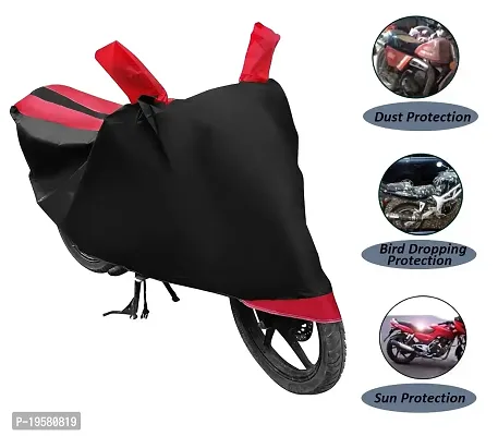 Euro Care Bike Cover Compatible with RC 200/RC 390, Water Resistant, Belt  Buckle, Mirror Pockets (Black, Red Look)-thumb4
