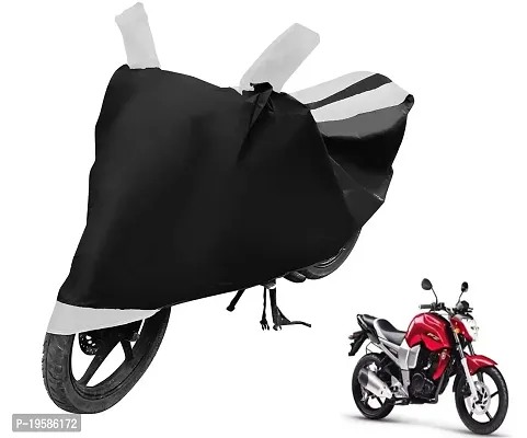 Auto Hub Yamaha FZ Bike Cover Waterproof Original/FZ Cover Waterproof/FZ Bike Cover/Bike Cover FZ Waterproof/FZ Body Cover/Bike Body Cover FZ with Ultra Surface Body Protection (Black, White Look)-thumb0