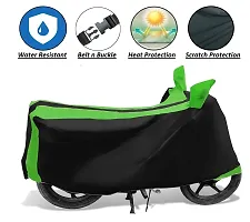 Auto Hub Honda Activa 125 Bike Cover Waterproof Original / Activa 125 Cover Waterproof / Activa 125 bike Cover / Bike Cover Activa 125 Waterproof / Activa 125 Body Cover / Bike Body Cover Activa 125 With Ultra Surface Body Protection (Black, Green Look)-thumb3