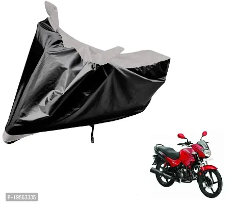 Auto Hub Hero Glamour Fi Bike Cover Waterproof Original / Glamour Fi Cover Waterproof / Glamour Fi bike Cover / Bike Cover Glamour Fi Waterproof / Glamour Fi Body Cover / Bike Body Cover Glamour Fi With Ultra Surface Body Protection (Black, Silver Look)