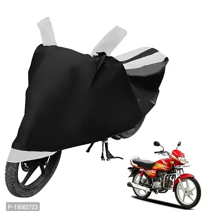 Auto Hub Hero HF Deluxe Bike Cover Waterproof Original / HF Deluxe Cover Waterproof / HF Deluxe bike Cover / Bike Cover HF Deluxe Waterproof / HF Deluxe Body Cover / Bike Body Cover HF Deluxe With Ultra Surface Body Protection (Black, White Look)