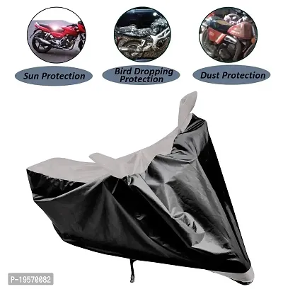 Auto Hub Yamaha Gladiator Bike Cover Waterproof Original / Gladiator Cover Waterproof / Gladiator bike Cover / Bike Cover Gladiator Waterproof / Gladiator Body Cover / Bike Body Cover Gladiator With Ultra Surface Body Protection (Black, Silver Look)-thumb2