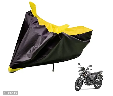 Auto Hub Honda CB Shine Bike Cover Waterproof Original / CB Shine Cover Waterproof / CB Shine bike Cover / Bike Cover CB Shine Waterproof / CB Shine Body Cover / Bike Body Cover CB Shine With Ultra Surface Body Protection (Black, Yellow Look)-thumb0