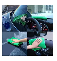 Auto Hub Microfiber Cleaning Cloths, 1 pcs 40x40 Cm 250GSM Green Highly Absorbent, Lint and Streak Free, Multi - Purpose Wash Cloth for Kitchen, Car, Window, Stainless Steel-thumb1