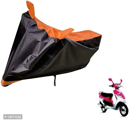 Auto Hub TVS Pep Plus Bike Cover Waterproof Original / Pep Plus Cover Waterproof / Pep Plus bike Cover / Bike Cover Pep Plus Waterproof / Pep Plus Body Cover / Bike Body Cover Pep Plus With Ultra Surface Body Protection (Black, Orange Look)