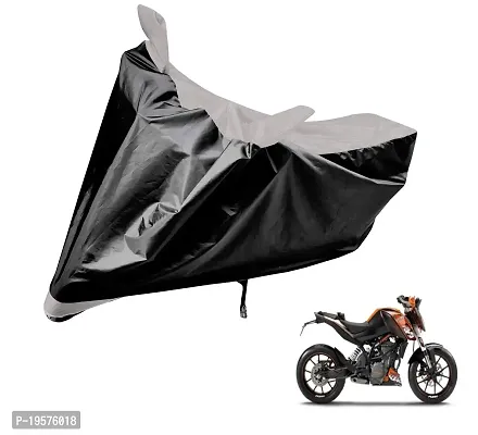 Auto Hub KTM Duke 200 Bike Cover Waterproof Original / Duke 200 Cover Waterproof / Duke 200 bike Cover / Bike Cover Duke 200 Waterproof / Duke 200 Body Cover / Bike Body Cover Duke 200 With Ultra Surface Body Protection (Black, Silver Look)-thumb0