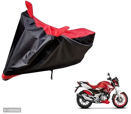 Auto Hub 100% Waterproof Bike Body Cover Compatible with Hero CBZ Xtreme -(Fabric:-Polyester, Color:-Black/Red)-thumb0