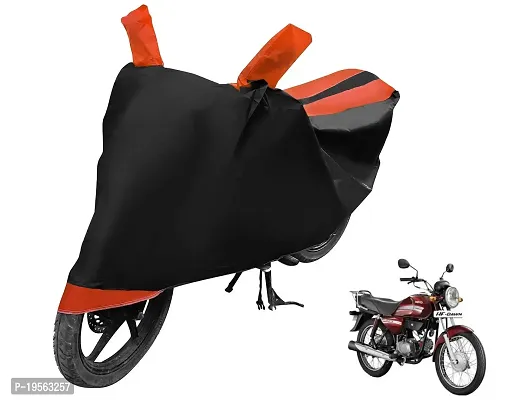 Auto Hub Hero HF Dawn Bike Cover Waterproof Original / HF Dawn Cover Waterproof / HF Dawn bike Cover / Bike Cover HF Dawn Waterproof / HF Dawn Body Cover / Bike Body Cover HF Dawn With Ultra Surface Body Protection (Black, Orange Look)