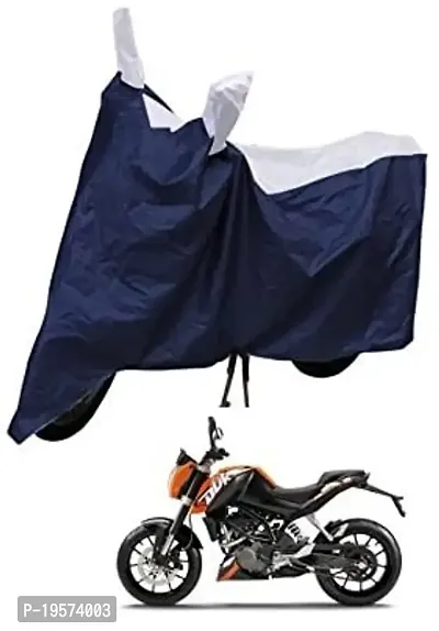 Auto Hub KTM Duke 125 Bike Cover Waterproof Original / Duke 125 Cover Waterproof / Duke 125 bike Cover / Bike Cover Duke 125 Waterproof / Duke 125 Body Cover / Bike Body Cover Duke 125 With Ultra Surface Body Protection (Navy, Silver Look)