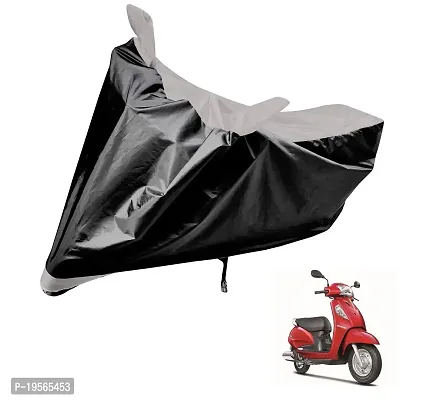 Auto Hub Suzuki Access SE Bike Cover Waterproof Original / Access SE Cover Waterproof / Access SE bike Cover / Bike Cover Access SE Waterproof / Access SE Body Cover / Bike Body Cover Access SE With Ultra Surface Body Protection (Black, Silver Look)-thumb0