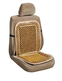 Auto Hub Car Wooden Bead Seat Cushion with Velvet Border (Pack of 1)-thumb4