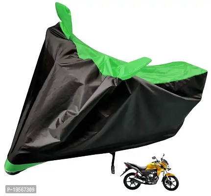 Auto Hub Honda CB Twister Bike Cover Waterproof Original / CB Twister Cover Waterproof / CB Twister bike Cover / Bike Cover CB Twister Waterproof / CB Twister Body Cover / Bike Body Cover CB Twister With Ultra Surface Body Protection (Black, Green Look)-thumb0