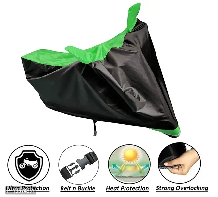 Auto Hub Hero Glamour Fi Bike Cover Waterproof Original / Glamour Fi Cover Waterproof / Glamour Fi bike Cover / Bike Cover Glamour Fi Waterproof / Glamour Fi Body Cover / Bike Body Cover Glamour Fi With Ultra Surface Body Protection (Black, Green Look)-thumb2