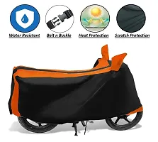 Auto Hub TVS Phoenix Bike Cover Waterproof Original / Phoenix Cover Waterproof / Phoenix bike Cover / Bike Cover Phoenix Waterproof / Phoenix Body Cover / Bike Body Cover Phoenix With Ultra Surface Body Protection (Black, Orange Look)-thumb1