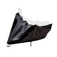 Auto Hub Waterproof Bike Body Cover Compatible with Hero CD Deluxe -(Fabric:-Polyester, Color:-Black-White)-thumb4