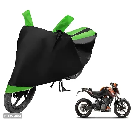 Auto Hub KTM Duke 200 Bike Cover Waterproof Original / Duke 200 Cover Waterproof / Duke 200 bike Cover / Bike Cover Duke 200 Waterproof / Duke 200 Body Cover / Bike Body Cover Duke 200 With Ultra Surface Body Protection (Black, Green Look)