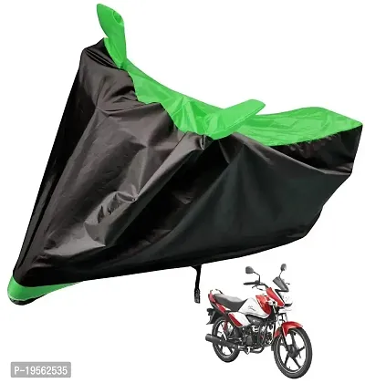 Auto Hub Hero Splendor i Bike Cover Waterproof Original / Splendor i Cover Waterproof / Splendor i bike Cover / Bike Cover Splendor i Waterproof / Splendor i Body Cover / Bike Body Cover Splendor i With Ultra Surface Body Protection (Black, Green Look)-thumb0