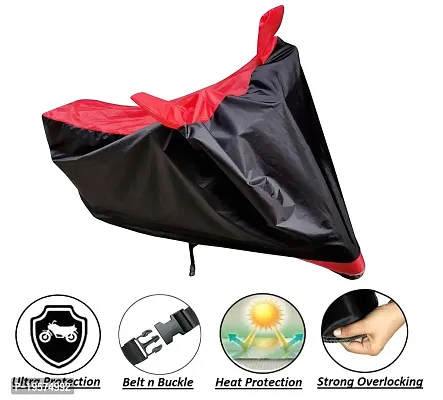 Auto Hub Honda Livo Bike Cover Waterproof Original / Livo Cover Waterproof / Livo bike Cover / Bike Cover Livo Waterproof / Livo Body Cover / Bike Body Cover Livo With Ultra Surface Body Protection (Black, Red Look)-thumb2