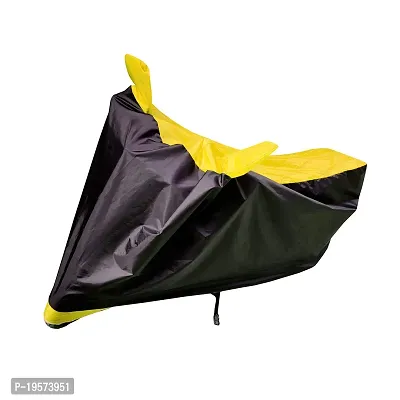 Auto Hub Waterproof Bike Body Cover Compatible with TVS Star City Plus -(Fabric:-Polyester, Color:-Black/Yellow)-thumb5
