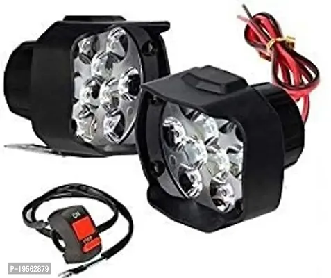 Auto Hub 9LED High Brightness Anti Fog Headlight with Switch - (Pack of 2, White-Yellow)