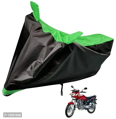 Auto Hub Hero Honda Ambition Bike Cover Waterproof Original / Ambition Cover Waterproof / Ambition bike Cover / Bike Cover Ambition Waterproof / Ambition Body Cover / Bike Body Cover Ambition With Ultra Surface Body Protection (Black, Green Look)-thumb0