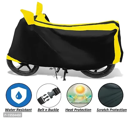 Euro Care Honda Activa 6G Bike Cover Waterproof Original / Activa 6G Cover Waterproof / Activa 6G bike Cover / Bike Cover Activa 6G Waterproof / Activa 6G Body Cover / Bike Body Cover Activa 6G With Ultra Surface Body Protection (Black, Yellow Look)-thumb3