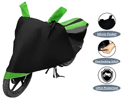 Auto Hub Honda Activa 125 Bike Cover Waterproof Original / Activa 125 Cover Waterproof / Activa 125 bike Cover / Bike Cover Activa 125 Waterproof / Activa 125 Body Cover / Bike Body Cover Activa 125 With Ultra Surface Body Protection (Black, Green Look)-thumb1