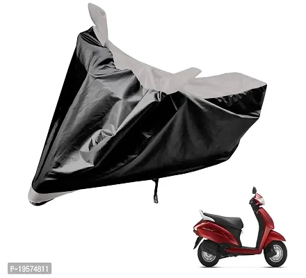 Auto Hub Honda Activa 125 Bike Cover Waterproof Original / Activa 125 Cover Waterproof / Activa 125 bike Cover / Bike Cover Activa 125 Waterproof / Activa 125 Body Cover / Bike Body Cover Activa 125 With Ultra Surface Body Protection (Black, Silver Look)-thumb0