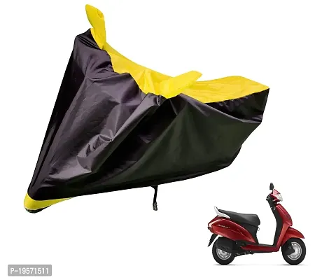 Auto Hub Honda Activa 125 Bike Cover Waterproof Original / Activa 125 Cover Waterproof / Activa 125 bike Cover / Bike Cover Activa 125 Waterproof / Activa 125 Body Cover / Bike Body Cover Activa 125 With Ultra Surface Body Protection (Black, Yellow Look)-thumb0