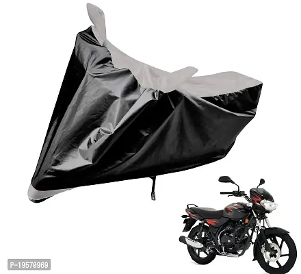 Auto Hub Bajaj Discover Bike Cover Waterproof Original / Discover Cover Waterproof / Discover bike Cover / Bike Cover Discover Waterproof / Discover Body Cover / Bike Body Cover Discover With Ultra Surface Body Protection (Black, Silver Look)