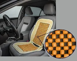 Auto Hub Car Wooden Bead Seat Cushion with Velvet Border (Pack of 1)-thumb2