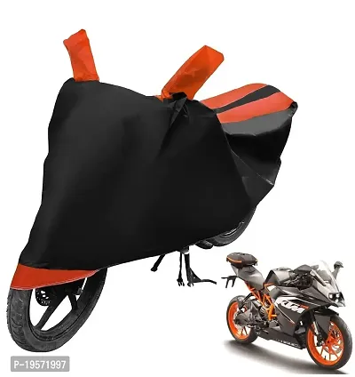 Auto Hub KTM RC 200 Bike Cover Waterproof Original / KTM RC 200 Cover Waterproof / KTM RC 200 bike Cover / Bike Cover KTM RC 200 Waterproof / KTM RC 200 Body Cover / Bike Body Cover KTM RC 200 With Ultra Surface Body Protection (Black, Orange Look)