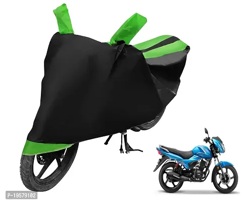 Auto Hub TVS Victor New Bike Cover Waterproof Original / Victor New Cover Waterproof / Victor New bike Cover / Bike Cover Victor New Waterproof / Victor New Body Cover / Bike Body Cover Victor New With Ultra Surface Body Protection (Black, Green Look)