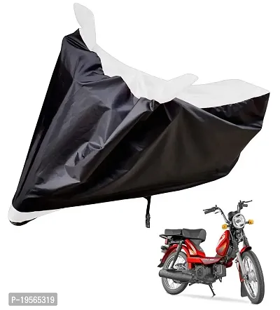 Auto Hub TVS Super XL Bike Cover Waterproof Original / Super XL Cover Waterproof / Super XL bike Cover / Bike Cover Super XL Waterproof / Super XL Body Cover / Bike Body Cover Super XL With Ultra Surface Body Protection (Black, White Look)-thumb0