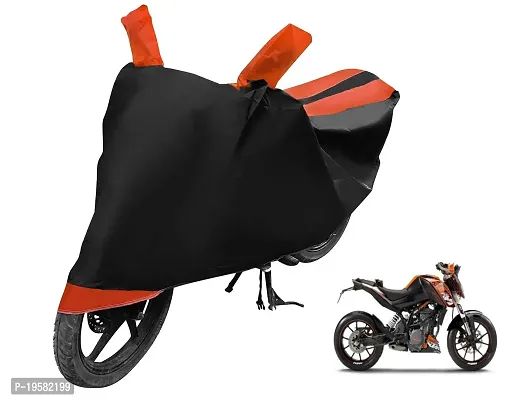 Auto Hub KTM Duke 200 Bike Cover Waterproof Original / Duke 200 Cover Waterproof / Duke 200 bike Cover / Bike Cover Duke 200 Waterproof / Duke 200 Body Cover / Bike Body Cover Duke 200 With Ultra Surface Body Protection (Black, Orange Look)