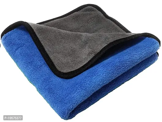 Auto Hub 500 GSM, Microfiber Double Layered Cloth 30x40 Cms 1 Piece Cloth Set, Extra Thick Microfiber Cleaning Cloths Perfect for Bike, Auto, Cars Both Interior and Exterior.