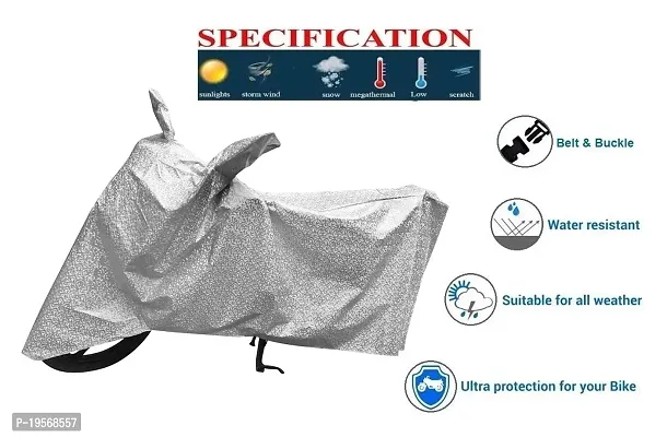 Auto Hub Honda SP 125 Bike Cover Waterproof Original / SP 125 Cover Waterproof / SP 125 bike Cover / Bike Cover SP 125 Waterproof / SP 125 Body Cover / Bike Body Cover SP 125 With Ultra Surface Body Protection (Checked Silver Look)-thumb5