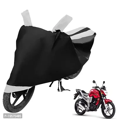 Auto Hub Yamaha FZ Bike Cover Waterproof Original/FZ Cover Waterproof/FZ Bike Cover/Bike Cover FZ Waterproof/FZ Body Cover/Bike Body Cover FZ with Ultra Surface Body Protection (Black, White Look)-thumb0