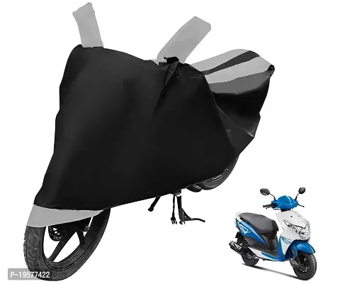 Auto Hub Water-Resistant Bike Cover for Honda Deo-(Fabric:-Polyester, Color:-Black/Silver)