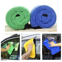 Auto Hub 500 GSM, Microfiber Double Layered Cloth 30x40 Cms 1 Piece Cloth Set, Extra Thick Microfiber Cleaning Cloths Perfect for Bike, Auto, Cars Both Interior and Exterior.-thumb1