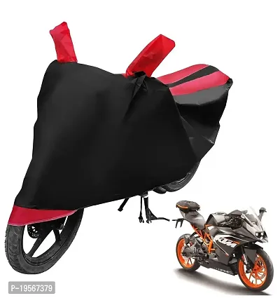 Auto Hub KTM RC 200 Bike Cover Waterproof Original / KTM RC 200 Cover Waterproof / KTM RC 200 bike Cover / Bike Cover KTM RC 200 Waterproof / KTM RC 200 Body Cover / Bike Body Cover KTM RC 200 With Ultra Surface Body Protection (Black, Red Look)-thumb0