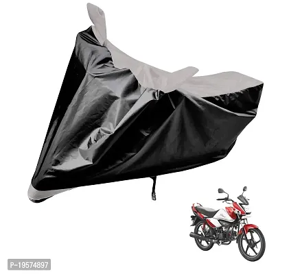 Auto Hub Hero Splendor i Bike Cover Waterproof Original / Splendor i Cover Waterproof / Splendor i bike Cover / Bike Cover Splendor i Waterproof / Splendor i Body Cover / Bike Body Cover Splendor i With Ultra Surface Body Protection (Black, Silver Look)